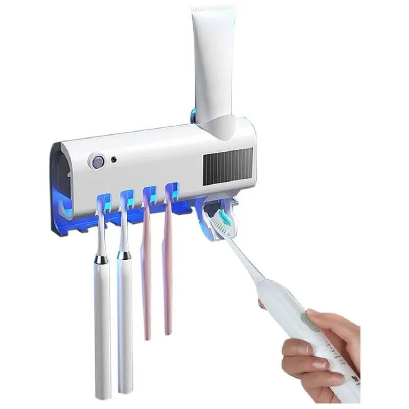 Suportes Elétrico Esterilizador Para Escovas De Dente Led Branco