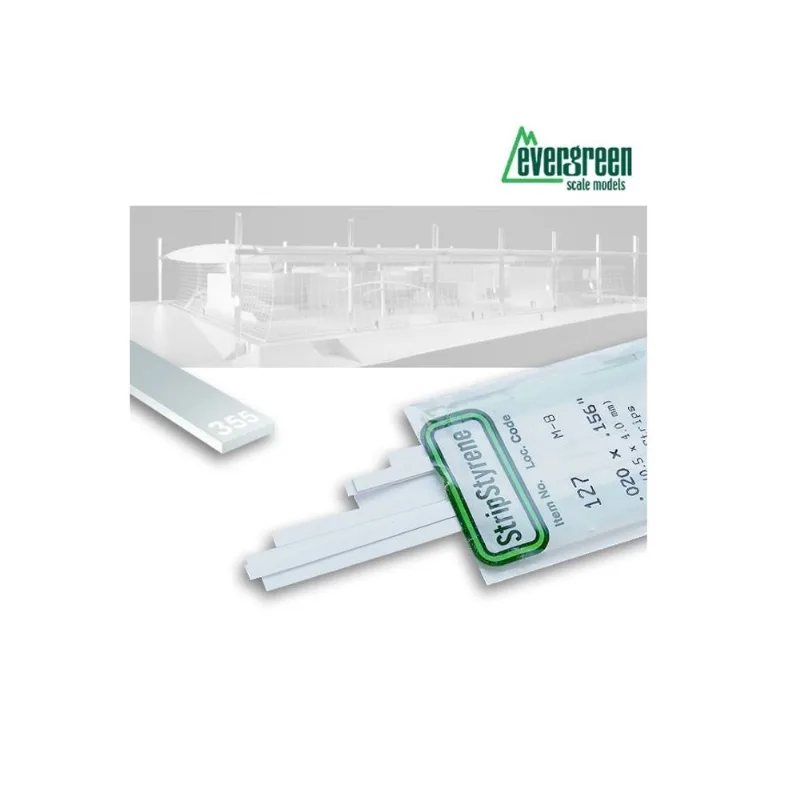 Vareta Retangular Estileno Branco 350 Mm X 0,25 Mm X 3,20 Mm Evergreen Evrg0106