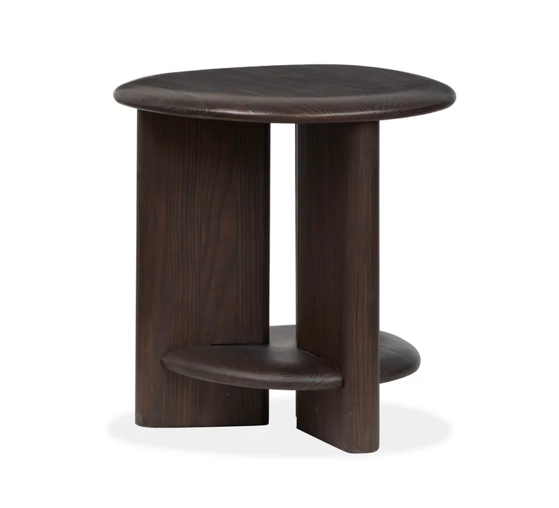 Upton - Shaped Table Dark Brown / End Tables
