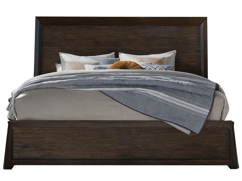 Tauren - Complete Panel Bed Dark Brown / King