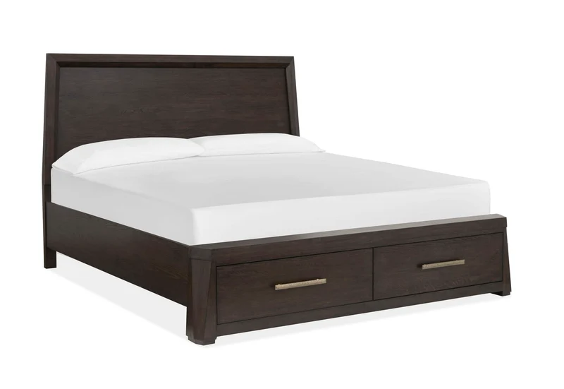 Tauren - Complete Panel Storage Bed Dark Brown / Queen