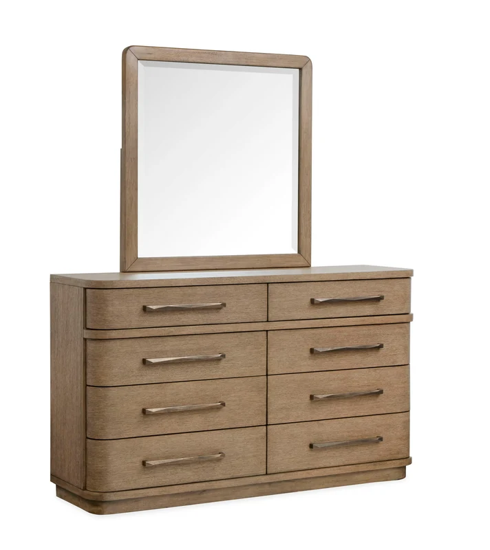 Thorne - Double Drawer Dresser Light Brown / Dresser & Mirror