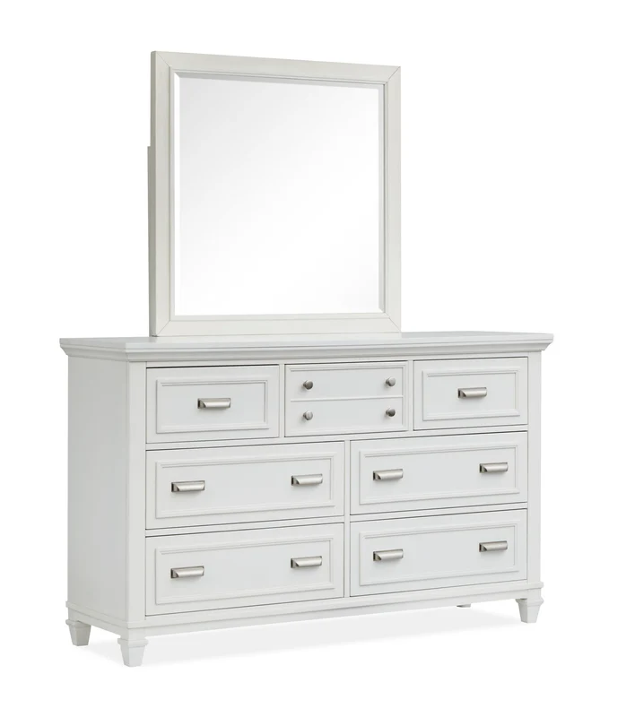 Charleston - Drawer Dresser With Landscape Mirror White