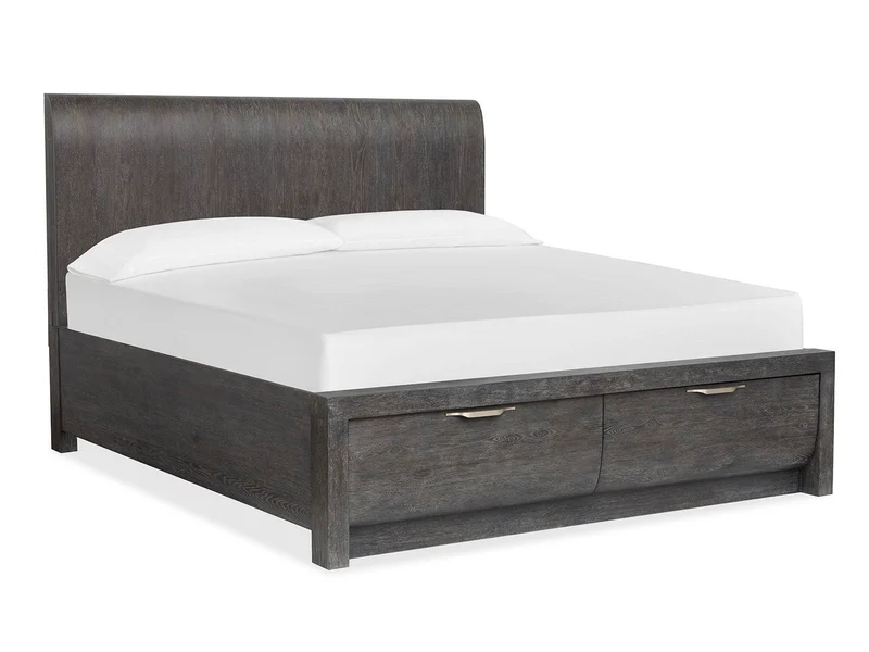 Kinsley - Panel Storage Bed Dark Gray / Queen