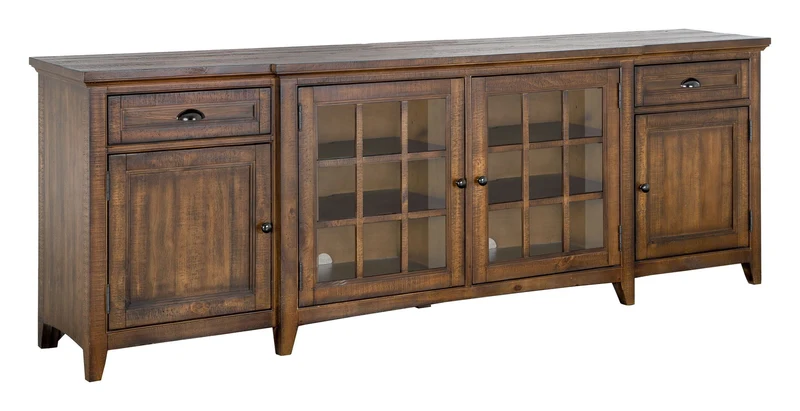 Bay Creek - Entertainment Console Dark Brown / 90"W x 18"D x 32"H