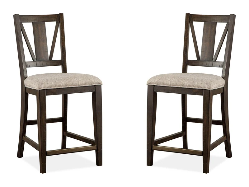 Westley Falls - Counter Chair With Upholstered Seat (Set of 2) - Graphite