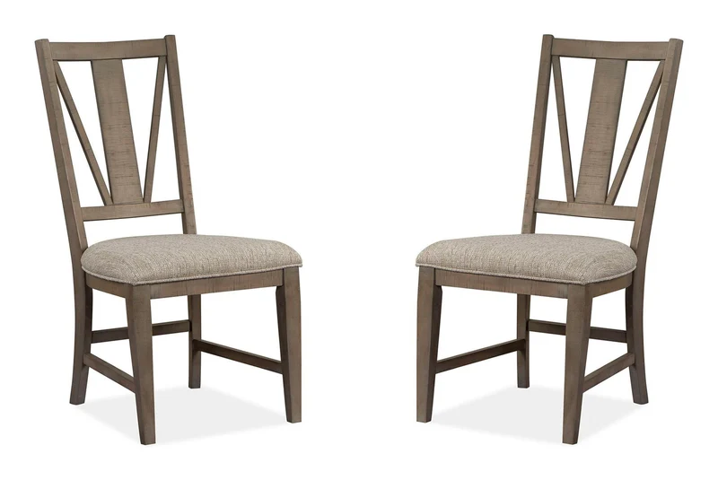 Paxton Place - Dining Side Chair With Upholstered Seat (Set of 2) - Dovetail Gray