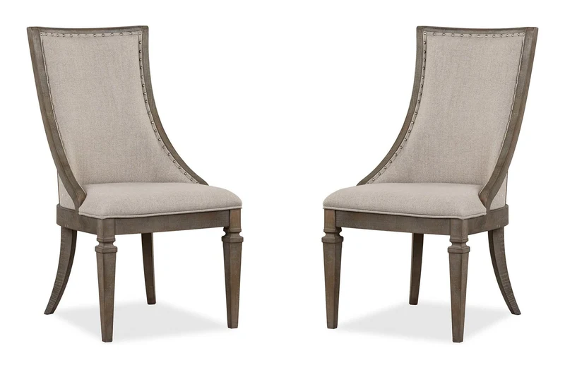 Lancaster - Dining Arm Chair With Upholstered Seat & Back (Set of 2) - Dovetail Gray