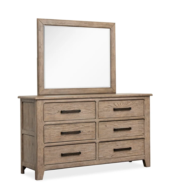 Claremont - Double Drawer Dresser Light Brown / Dresser & Mirror