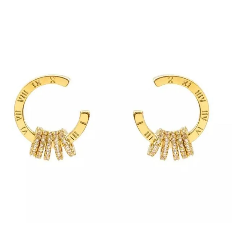 Brinco Argola Dourado Números Romanos Detalhes