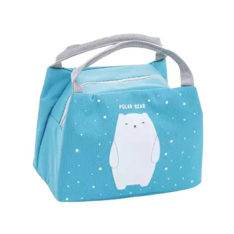 Bolsa Isolamento Térmico Desenho Urso Polar Azul