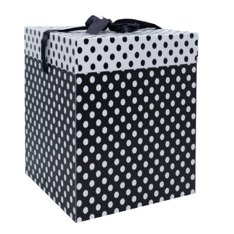 Caixa Presente Montável Bolinhas Pontinhos 15x15x15cm 906est