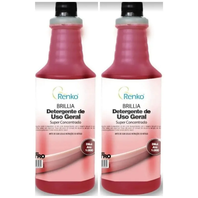 Kit 2 Detergente Neutro Concentrado 1l - Faz Até 200 Litros