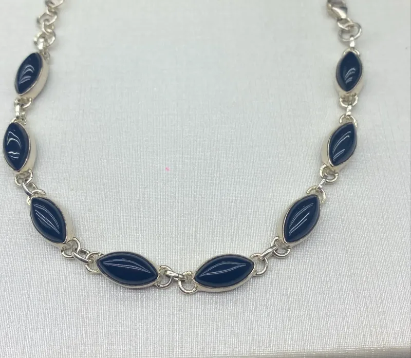 Prata 925 - Pulseira Pedra Onix