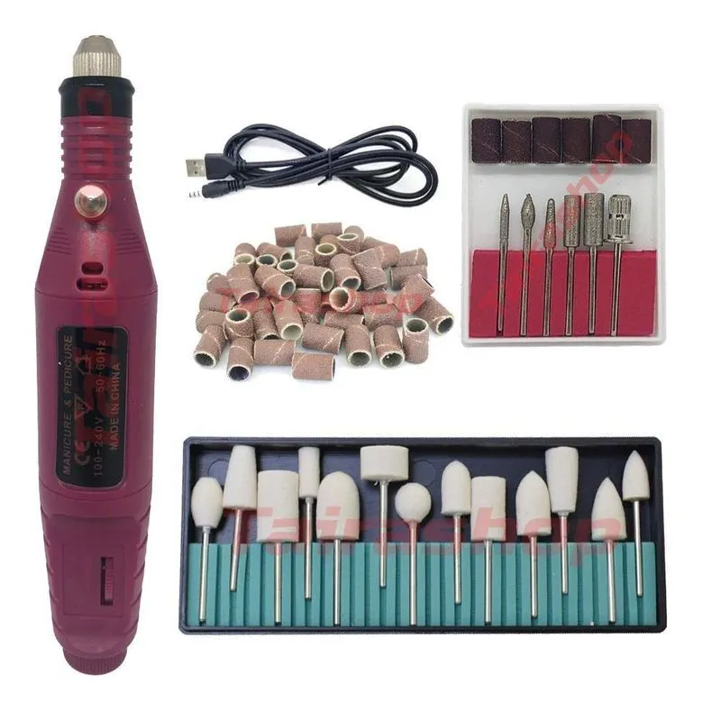 Lixa De Unha Elétrica Multiuso Lixadeira E Polimento Portátil Bivolt 110v-220v Rosa Aquilae