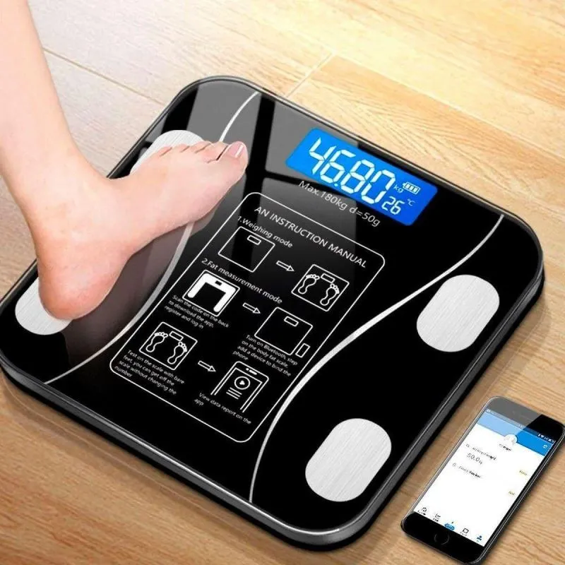 Balança Digital De Bioimpedância Aquilae Com Bluetooth Para Monitoramento Corporal E App