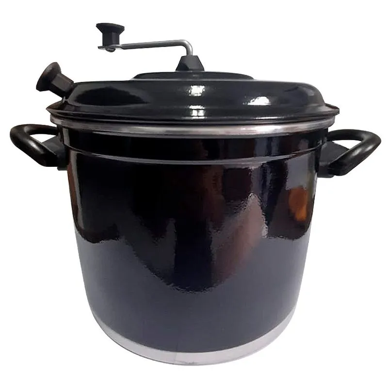 Panela Pipoqueira Pop Alumínio Grande 22 cm Cor Preto Brilho