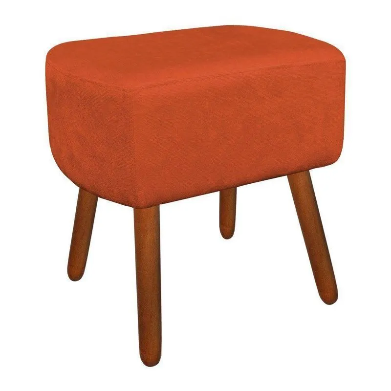 Puff Decorativo Curvo Agatha Suede Laranja Drossi