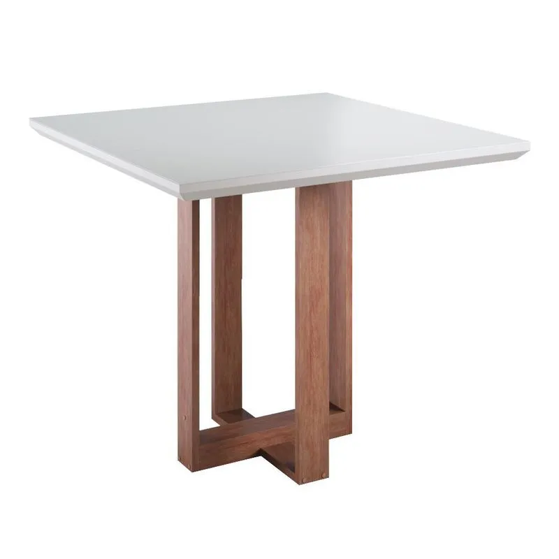Mesa De Jantar 4 Lugares Com Tampo De Vidro Madetal Milao