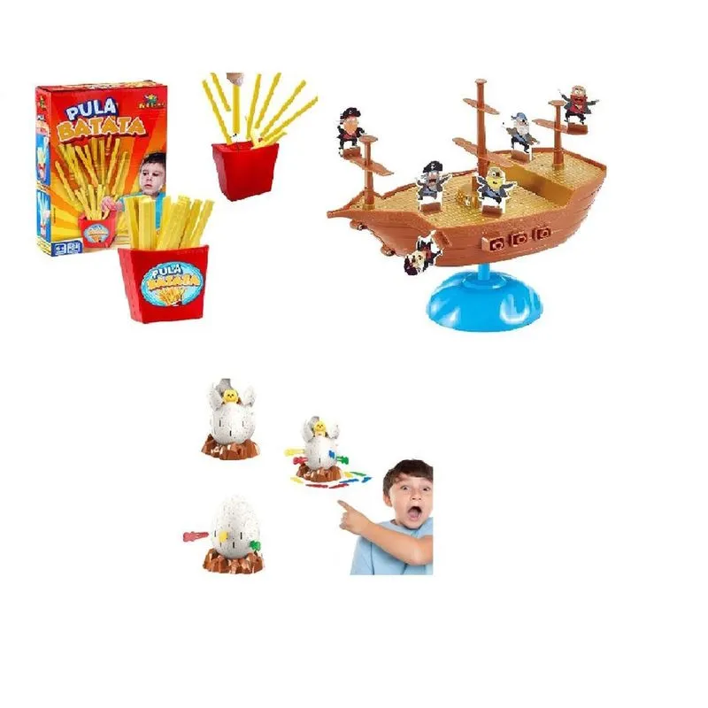 Kit Divertido Quebra Ovo Pula Batata Segura Pirata Infantil