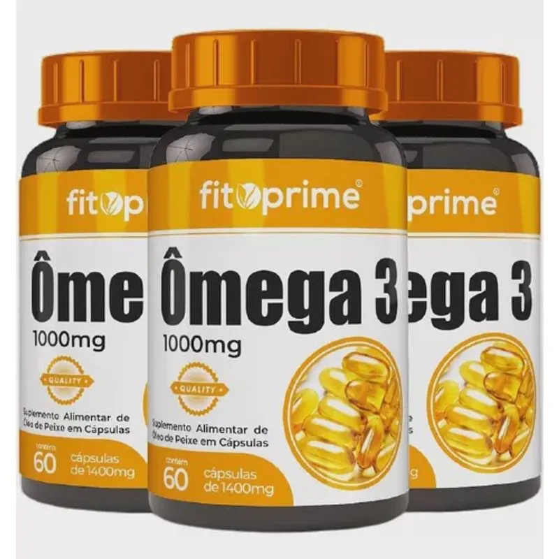 Kit 3x Ômega 3 Óleo De Peixe 60 Cápsulas FitoPrime