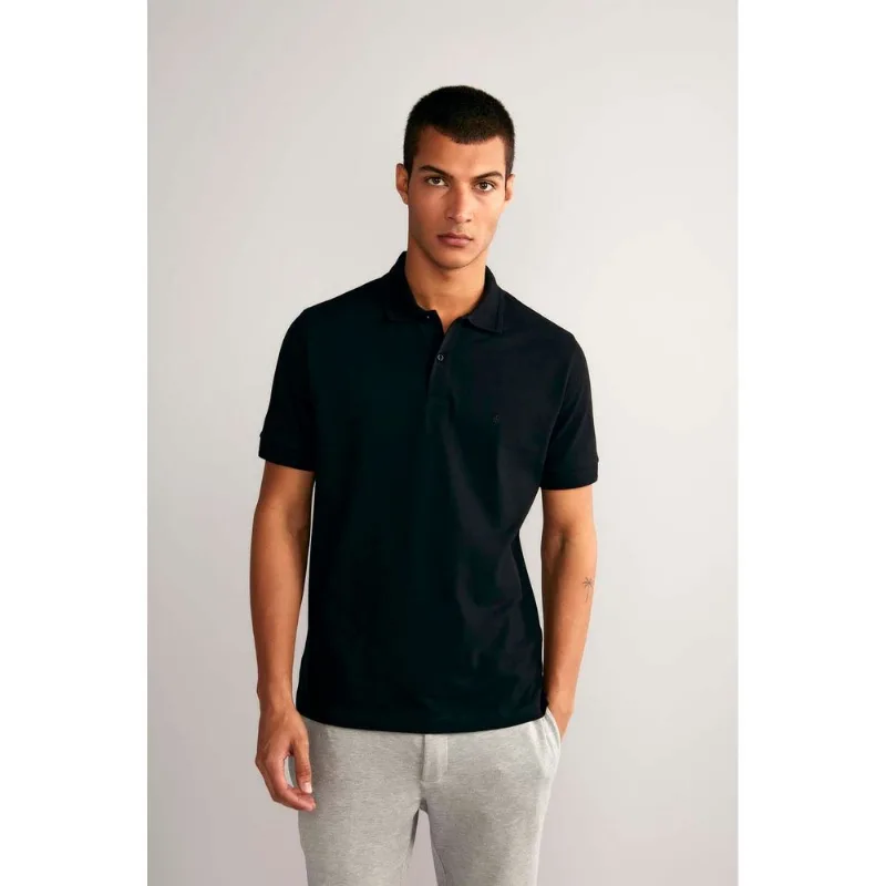 Polo Manga Curta Piquet Classic Fit - Preto M