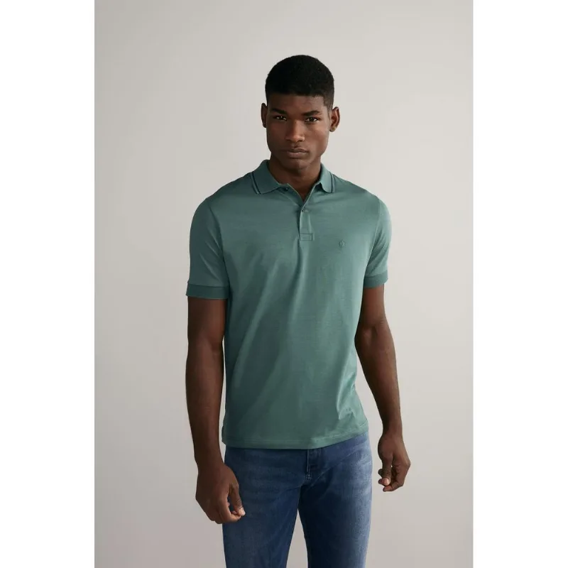 Polo Manga Curta Malha Básica Classic Fit - Verde Jade M