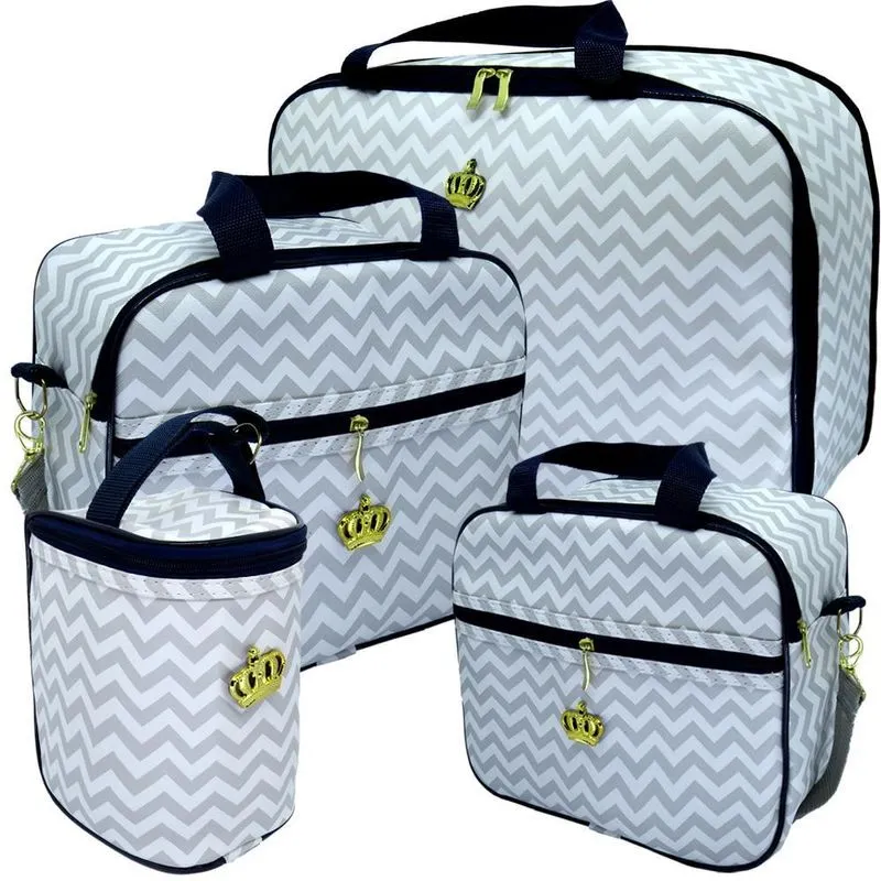 Bolsa Bebê Saída Maternidade Mala Bebê Azul Marinho 4 Peças