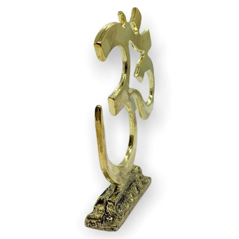 Escultura Símbolo do Om 8 cm dourado em metal