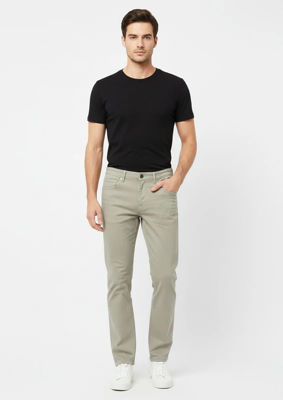 Calça Jeans Shop 5 Denim Masculino - Verde Caqui 40