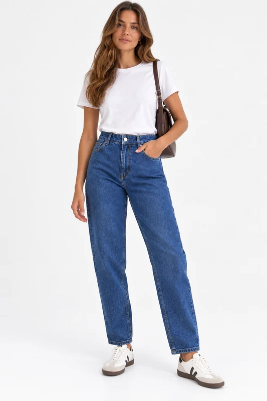 Calça Jeans Mom Feminina Max Denim - Azul 44