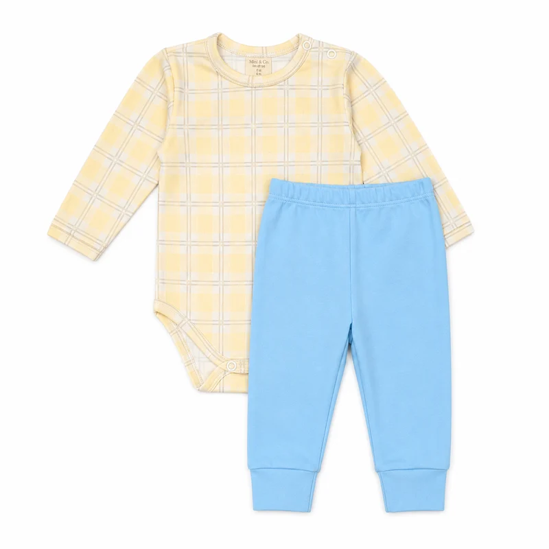 Conjunto Body Manga Longa Estampado Cachorrinho Masculino - Mini & Co 01