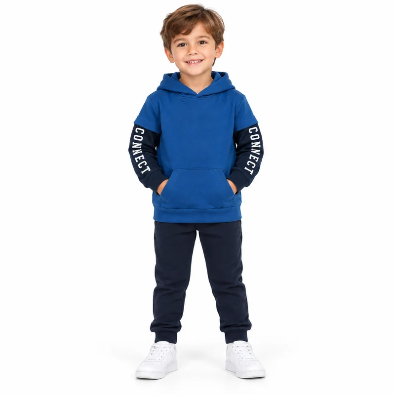 Blusa Moletom Connect com Capuz Infantil Menino TMX Kids&Teens - Marinho 1