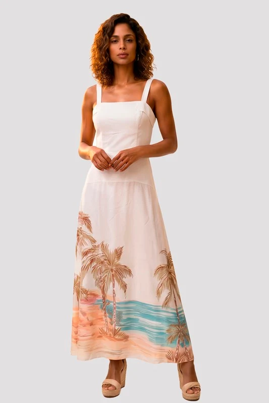 Vestido Midi Com Recortes ESTAMPADO / 42