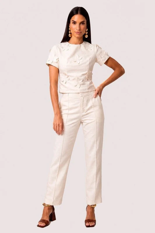 Conjunto Blusa Com Calca Com Nervura Na Frente OFF WHITE / 38