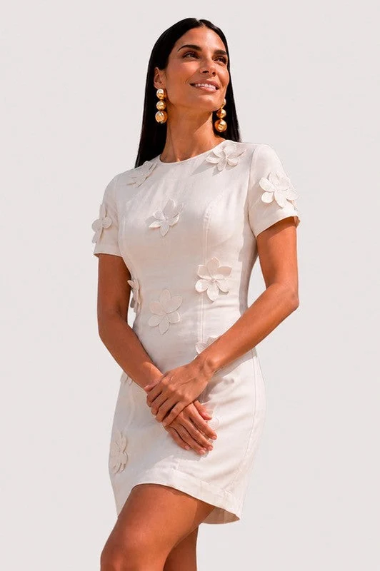 Vestido Curto Com Patch OFF WHITE / 42