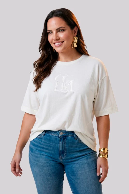 Blusa Com Recorte Na Manga OFF WHITE / G