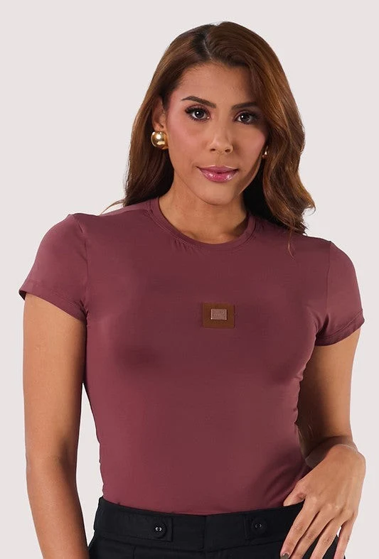 Blusa Baby Look Com Dobrao AZUL CENTAUREA / GG