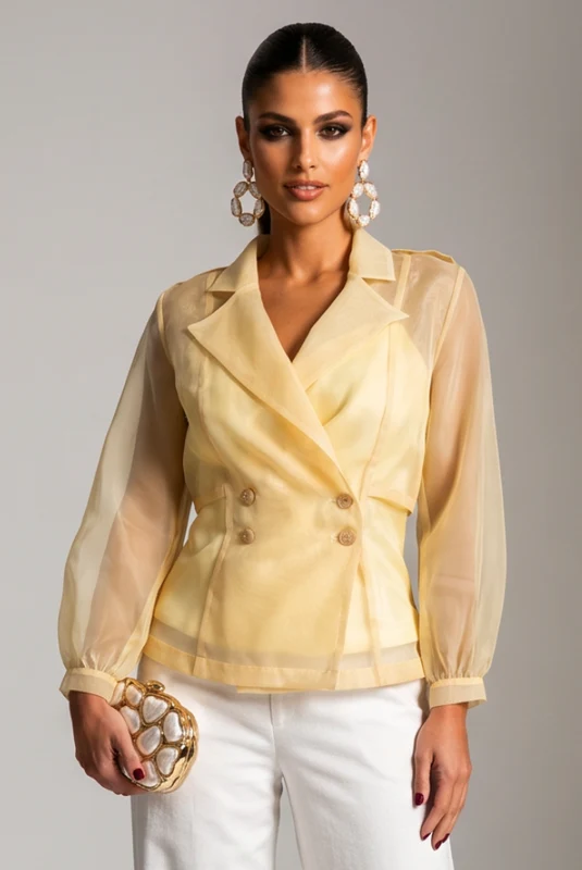 Outwear Jaqueta Manga Longa Com Botoes BEGE / 40