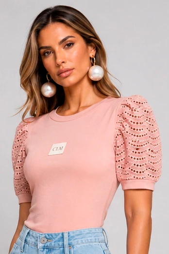 Blusa Manga Diferenciada ROSA / P