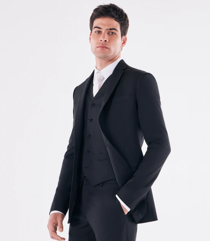 Terno Alfaiataria Super 120s Preto Preto / 48M/42
