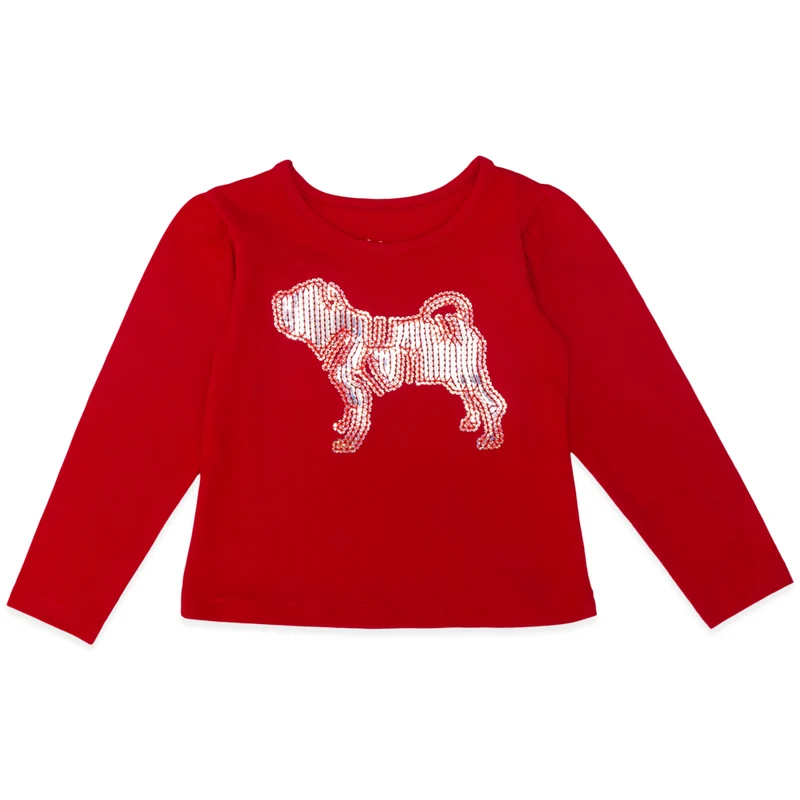 Camiseta Manga Longa Cotton Bordada Lantelouja Vermelha Charpey - Feminina 12 / Menina