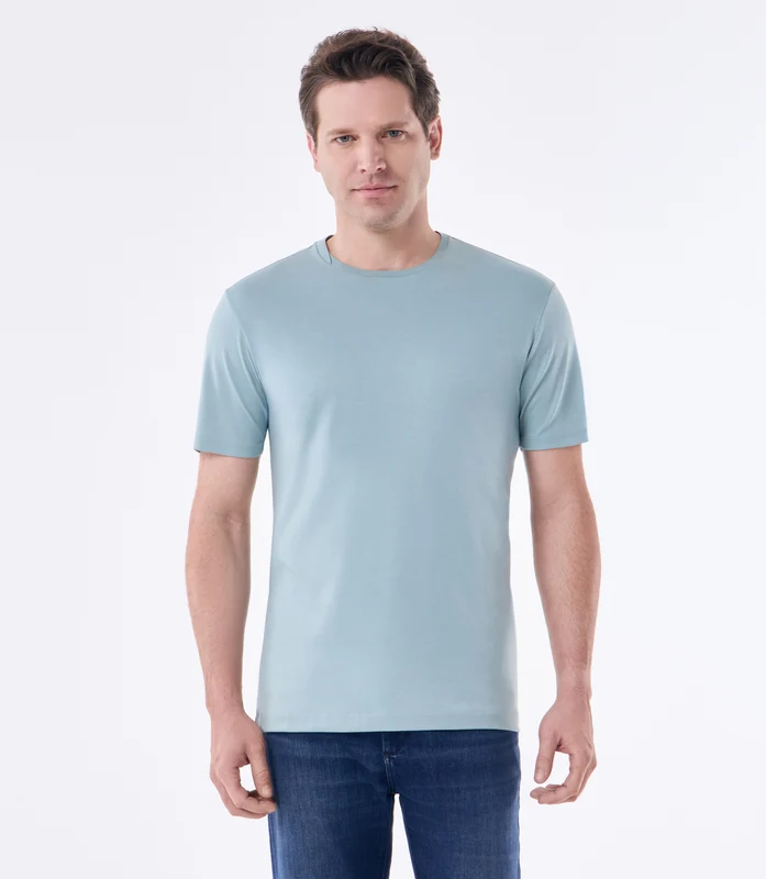 Camiseta Pima Interloque Gola Cruzada Verde Verde / M