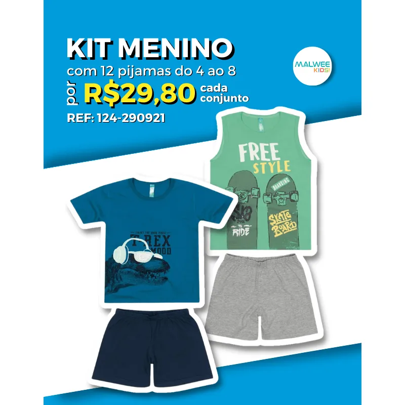 Kit Pijama Menino Verão 4/8 - 124-290921-ST-M