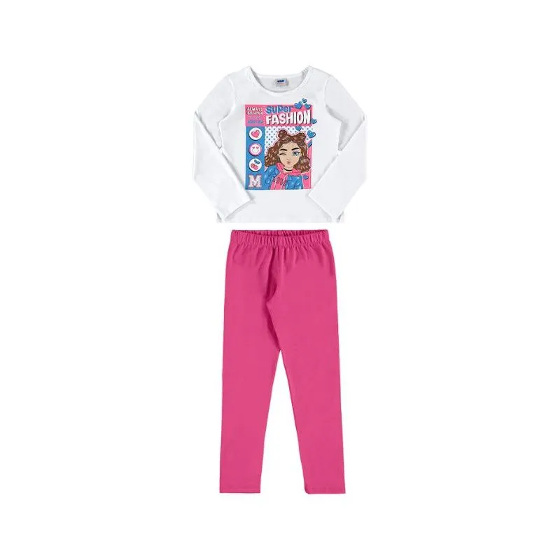 Conjunto Marlan Infantil Menina Meia Estação Com Estampa Super fashion 4/8 - 24805-BC BRANCO-6