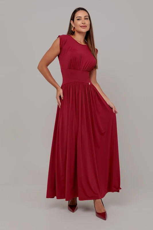 VESTIDO KARILENE BORDO / P