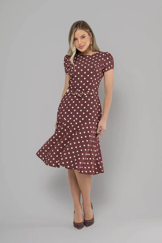 VESTIDO ROSEMAR MARROM / P