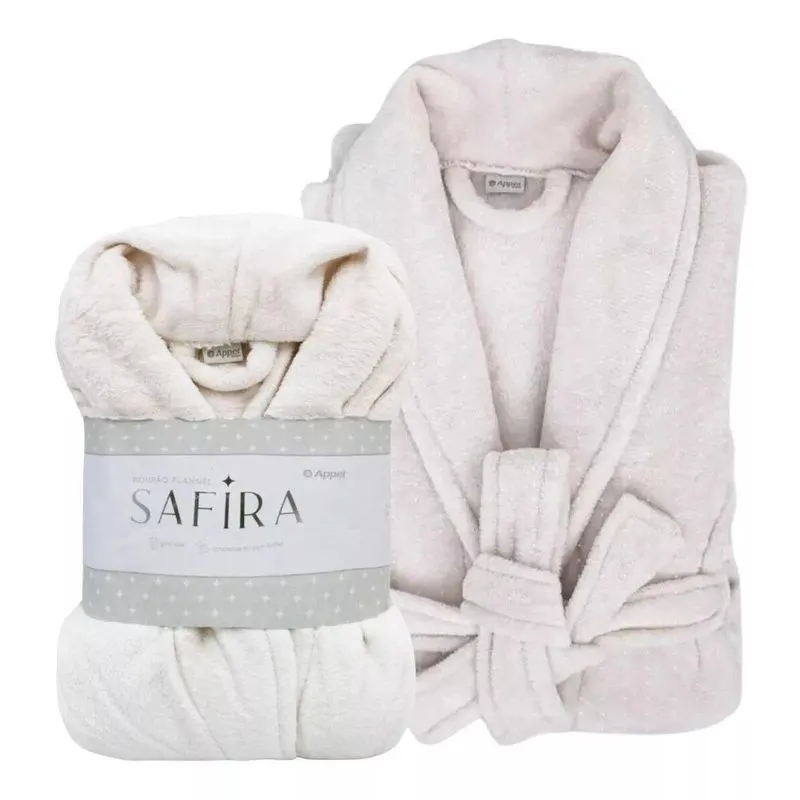 Roupão Microfibra Flannel - Adulto M - Safira Gelo