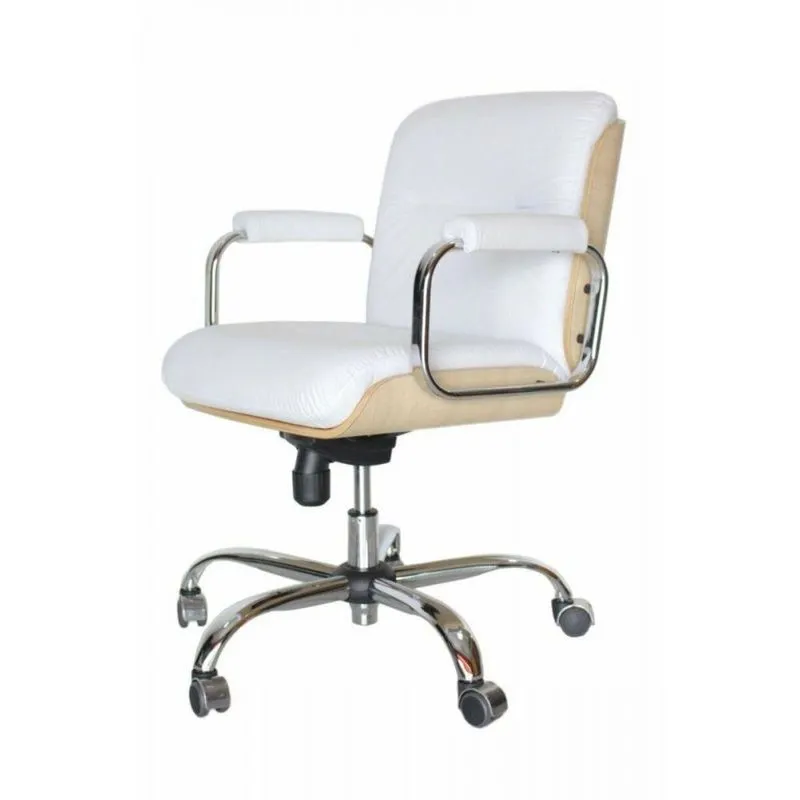 Cadeira Eames Diretor Linha Capa Em Madeira Branco