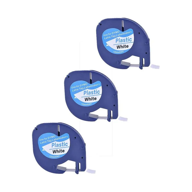 Kit 3 Fitas Plásticas Para Rotulador Dymo Letratag